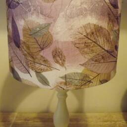 Pressed Leaves Lampshade Purple Lilac Shabby Chic Decor - thumbnail 2