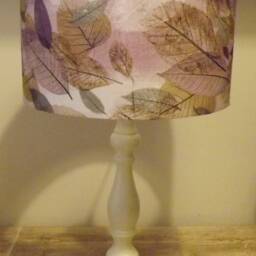 Pressed Leaves Lampshade Purple Lilac Shabby Chic Decor - thumbnail 3