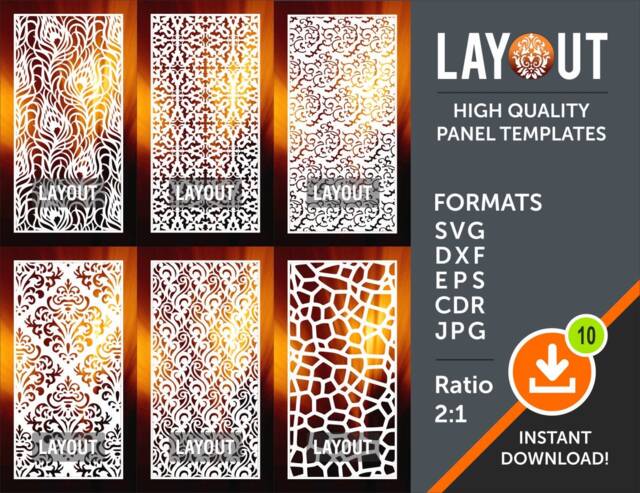 Room Divider Panel, Privacy Screen, Wall Hanging, Stencil, Cnc, Laser, Plasma Cricut Cutting File, Cdr, Svg, Dxf, Ai, Eps, Jpg - image 1