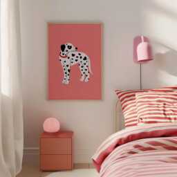 Dalmatian Art Print Heart Spots Dog Illustration, Nursery Decor - thumbnail 3