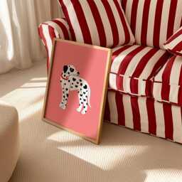Dalmatian Art Print Heart Spots Dog Illustration, Nursery Decor - thumbnail 2