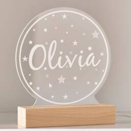 Personalised Star Night Light, Childrens Led Multi Colour Lamp - thumbnail 2