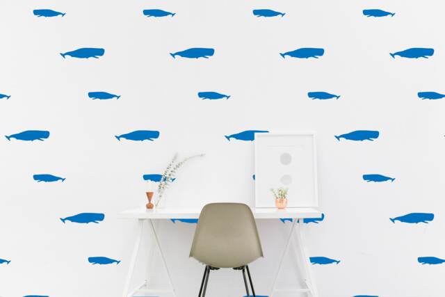 Sperm Whale Wall Decal Pattern Nautical Sea Sticker Kids Room Wall Nursery Bedroom Wallpaper Vinyl Decals Home Decor Stickers - image 1