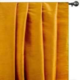 Golden Yellow Silk Dupioni Curtain Panels - Rod Pocket, Grommet, Box Pleat, Three Pinch Tab Top, Plain Ring Top - thumbnail 1