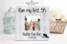 Marathon Runner Gift Personalized Photo Frame, 13.1 Or 26.2, Half Marathon, Runner Gift Gifts, Marathon Frame, Frame 5K - thumbnail 1
