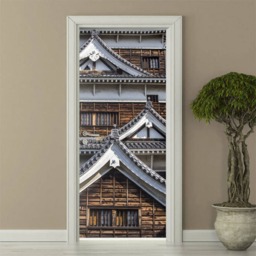 Japan Houses Wall Sticker, Decal, Architecture Door Decor, Mural, Cover, Wrap Home Decor - thumbnail 2