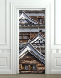 Japan Houses Wall Sticker, Decal, Architecture Door Decor, Mural, Cover, Wrap Home Decor - thumbnail 1