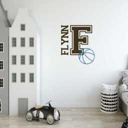 Personalized Basketball Name Vinyl Decal, Customized Sports Wall Art, Custom Boy Nursery Decor, Easy Diy Removable Kids Bedroom Sticker - thumbnail 3
