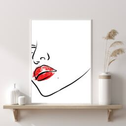 Woman Line Drawing, Single Art, Female Art Print, Face Abstract Drawing Feminine Poster, Wall Poster - thumbnail 1