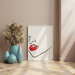 Woman Line Drawing, Single Art, Female Art Print, Face Abstract Drawing Feminine Poster, Wall Poster - thumbnail 2