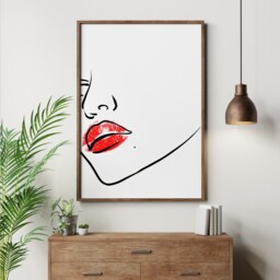 Woman Line Drawing, Single Art, Female Art Print, Face Abstract Drawing Feminine Poster, Wall Poster - thumbnail 3