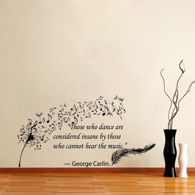 Wall Decals Quote George Carlin Dandelion Feather Musical Notes Home Vinyl Decal Sticker Kids Nursery Baby Room Decor V57 - image 1