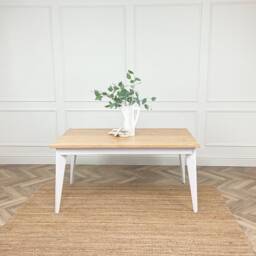 Harrow Sleek Modern Contemporary Rustic Pine Dining Table. Customisable Size & Colour. Table Bench Matching Set - thumbnail 2