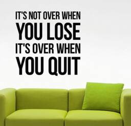 It's Not Over When You Lose Fitness Inspirational Quote Wall Decal Gym Motivational Vinyl Sticker Art Home Office Living Room Decor 12Fis - thumbnail 2