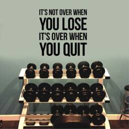 It's Not Over When You Lose Fitness Inspirational Quote Wall Decal Gym Motivational Vinyl Sticker Art Home Office Living Room Decor 12Fis