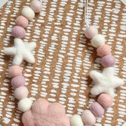Blush Cloud, Star & Feltball Tie Back/Neutral - thumbnail 4