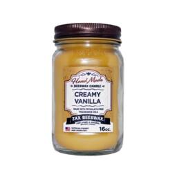 Creamy Vanilla Scented Beeswax Mason Jar Candle - 16 Oz