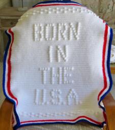 Crochet Baby Blanket Pattern - Born in The U.s.a