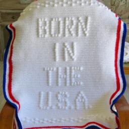 Crochet Baby Blanket Pattern - Born in The U.s.a - thumbnail 3