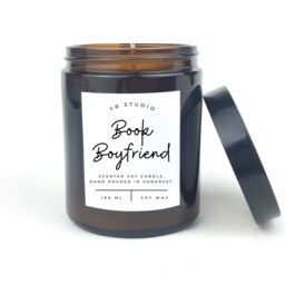 Book Boyfriend Candle, Fandom, Bookish Fantasy, Literary Gifts For Readers, Bookworms, Book Lover, Cozy Soy Vegan Candle - thumbnail 3