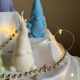 Handmade Christmas Gnome Soy Candle Festive Holiday Decor - thumbnail 3