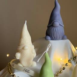 Handmade Christmas Gnome Soy Candle Festive Holiday Decor - thumbnail 2