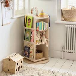 Rotating Bookcase Natural Wood Children's Bookshelf