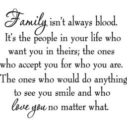 Family Isn't Always Blood Wall Decal Inspirational Quote Decals Home Decor Vwaq-3061 - thumbnail 2