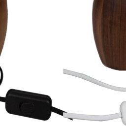 Hand Turned Walnut Table Lamp/Wooden Lamp - thumbnail 4