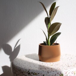 Large Planter Mayla Gro??er Blumentopf Indoor Pflanztopf ??bertopf Plant Pot Printed in Wood - thumbnail 2