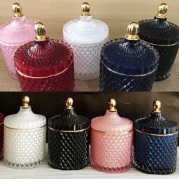 Royal Geo Soy Candle Geometric Jar With Gold Rim - 230Ml