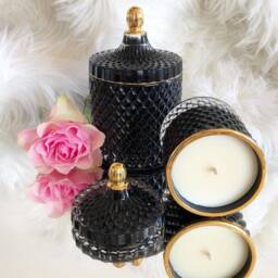 Royal Geo Soy Candle Geometric Jar With Gold Rim - 230Ml - thumbnail 2