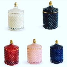 Royal Geo Soy Candle Geometric Jar With Gold Rim - 230Ml - thumbnail 4