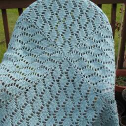 Leaf Afghan/ Crochet Laphgan/ Sage Color Blanket/ Mother's Day Gift/ Gift For Her/ Wedding Back To School Green Bedding - thumbnail 3