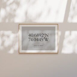 Personalised Landscape Coordinate Print, Custom Engagement Wedding Location Gift, Unique Anniversary Home Decor, New Gift Housewarming - thumbnail 2