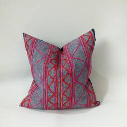Hmong Pillow Cover Vintage Fabric Ethnic Pattern Cushion Case Hand Woven Textiles Hemp Square Scatter Decorative Cushions Throw Pillows - thumbnail 2