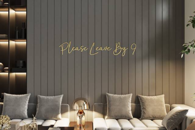 Please Leave By 9, Funny Wooden Wall Quote - image 1