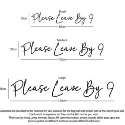 Please Leave By 9, Funny Wooden Wall Quote - thumbnail 3
