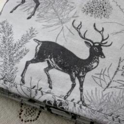 Extra-Large Receiving Blanket, Gray Stag in The Forest On Light Gray, Nature Inspired/Pinecones, Baby Gift, Hannahs Homestead2 - thumbnail 2