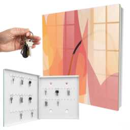 Colorful Bows Key Cabinet For Home, Yellow Industrial Box, Abstract Abstraction, Lovers Of Modern Design & Warm Shades - thumbnail 2