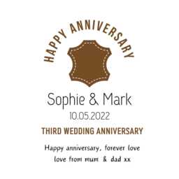 Personalised 3rd Leather Wedding Anniversary Candle Gift Set, Third Keepsake, For Couple Daughter Wife - thumbnail 3