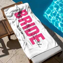 Personalized Bride Beach Towel, Bachelorette Future Mrs Party, Bridemaid Towel Gift - thumbnail 3