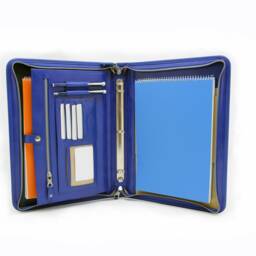 Leather Business Portfolio , Leather Folio Cover, A4 & Letter Size Paper Carrying Case, Zipper 3 Ring Binder - thumbnail 2
