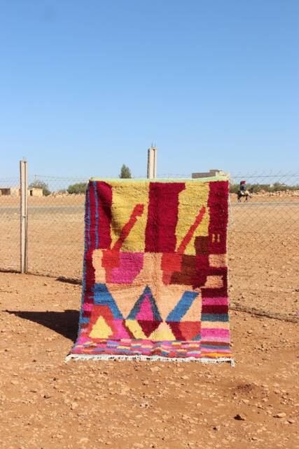 Handmade Berber Wool Rug Contemporary Abstract Moroccan Carpet - image 1