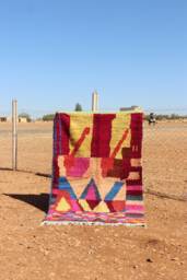 Handmade Berber Wool Rug Contemporary Abstract Moroccan Carpet - thumbnail 1