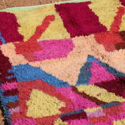 Handmade Berber Wool Rug Contemporary Abstract Moroccan Carpet - thumbnail 4