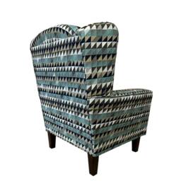 Teal Aztec Wingback Chair Fireside Cottage Style - thumbnail 3