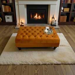 Extra Large Deep Cushioned Handmade Chesterfield Footstool Coffee Table - thumbnail 1