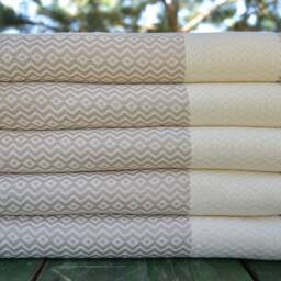 "Beige & Cream Towel, 40""x70" - thumbnail 3