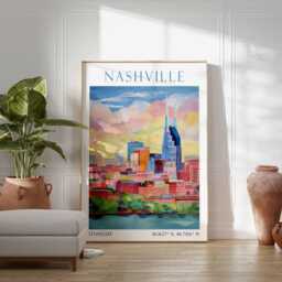 Nashville Travel Poster, Print, Tennessee Usa Wall Art, Botanical Gift - thumbnail 3